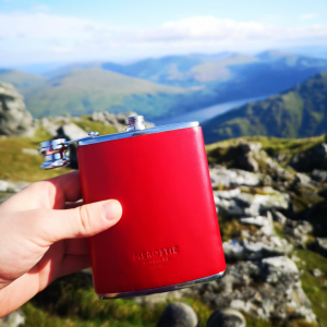 red mcrostie hipflask
